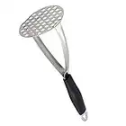 Joyoldelf Stainless Steel Potato Masher, Heavy Duty Potato Press Baby Food Masher with Non Slip Handle for Smooth Mashed Potatoes, Jam, Vegetables and Fruits