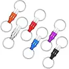 Tallew 6 Pack Quick Release Keychain Detachable Key Ring Pull Apart Coupler Detachable Keychain with 2 Split Rings(Red, Blue, Purple, Silver, Orange, Black)