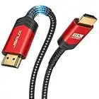 JSAUX 8K HDMI Kabel 3Meter, HDMI 2.1 Kabel Highspeed Ethernet 48Gbps 8K@60Hz, 4K@120Hz, UHD HDR 10+, eARC, Dolby Vision, 3D, VRR, Kompatibel mit PS4 Pro, PS5, 8K Gaming, TV, Blu-ray-Player, Projektor