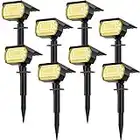 LANSOW Solar Spot Lights Outdoor, [8 Pack/57 LED] 2-in-1 Solar Landscape Spotlights, 3 Modes IP65 Waterproof Dusk to Dawn Solar Powered Flood Wall Lights for Outside Yard Garden Pathway(Warm White)