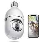 Light Bulb Security Camera, EKEN 1080P Light Bulb Camera, 355 Degree Pan/Tilt Panoramic 2.4GHz WiFi Light Bulb Camera, Night Vision, Two-Way Audio Lightbulb Security Camera Wireless