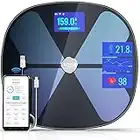 Slimpal Scale for Body Weight Smart Body Fat Scale WiFi and Bluetooth Digital Bathroom Weight Scale Larger Display for Heart Rate, Body Fat, Weight Trend, 15 Body Composition, Zero-Current Mode