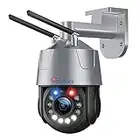 Ctronics 3G/4G LTE 5MP Caméra Surveillance Extérieure 30X Zoom Optique IP Caméra Carte SIM 355°90°Vision Nocturne Couleur 150M Détection Humaine Suivi Auto Audio Bidirectionnel Alarme Métal IP66