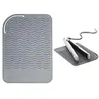 Tapis Résistant à la Chaleur Pour Fer à Friser, Tampon en Silicone pour Fer à Friser Tapis en Silicone Résistant à la Chaleur pour Fer à Friser, Lisseur, Fer Plat et Outil de Coiffure(Gris)