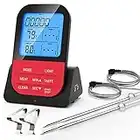 Grillthermometer Kabellos Fleischthermometer Funk Bratenthermometer Digital Magnetisch mit Timer LCD Display 2 Sonde Wireless Kerntemperatur Steak Backofen Garten BBQ Grill Zubehör