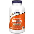 NOW Supplements, Inulin Prebiotic Pure Powder, Certified Organic, Non-GMO Project Verified, Intestinal Support*, 1-Pound