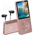 AGPtEK A02 8GB MP3 Player, Supports up to 32GB, Rose-Gold