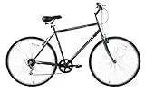 Ammaco Professional Premium Mens 700c Wheel Hybrid City Trekking Town Commuter Bike 6 Speed Grey 18" Frame