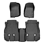 SMARTLINER Floor Mats 2 Row Liner Set Black Compatible with JL 2018-2021 Jeep Wrangler Unlimited 4-Door (JL New Body Style - not JK)