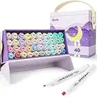 Arrtx 40 Pastel Colours Alcohol Markers, Alp Dual Tip Sketch Art Markers Set for Adults, Kids, Artist, Durable Alcohol-based Ink Permanent Marker Pens for Painting, Illustration, Design.