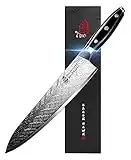 TUO Chef Knife - Kitchen Knives 10-inch High Carbon Stainless Steel - Pro Chef’s Knife with G10 Full Tang Handle - Black Hawk-S Series Knives Including Gift Box