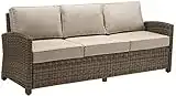 Crosley Furniture Bradenton Outdoor Wicker Patio Sofa with Cushions - Sand