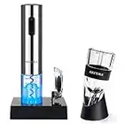 Secura Electric Opener, Foil Cutter, Wine Aerator, Automatic Electric Wine Bottle Corkscrew Opener Set