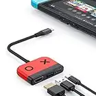 Switch Dock pour Nintendo Switch OLED, Adaptateur TV 3 en 1 avec HDMI 4K, Port USB 3.0, Charge de Type C 65 W, Station d'accueil Portable de Voyage, pour Samsung Dex S21, MacBook