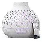 UBEGOOD Diffusore di Oli Essenziali 400ML, Ultrasuoni Umidificatore Diffusore di Aromi Elettrico Purificatore d'Aria con 7 colori LED Atomizzatore per Yoga, Spa, Camera da Letto, Soggiorno - Bianca