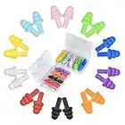 Silicone Ear Plugs for Sleeping Noise Cancelling, 10 Pairs Reusable Earplugs for Sleeping, Concert, Snoring, Travel, work, 10 colors, 32dB Highest SNR