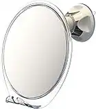 Luxo Shaving Mirror, Shower Mirror with a Razor Holder for Shaving with Powerful Suction Cup - Shatterproof Anti Fog Mirror for Shower (Clear)