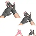 supregear Gants pour Femme (2 Paires), Gants de Compression pour L'arthrite Rhumatoïde, pour Les Mains D'arthrite, Dactylographie de Jeu Gants Sans Doigts Pour Femmes Hommes (Gris, M)