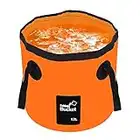 Folding Water Bucket, Zuukoo 12L Portable Collapsible Wash Basin Camping Storage Container for Traveling Hiking Fishing Boating Gardening Car Washing (Orange)