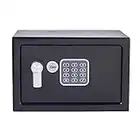 Yale YSV/200/DB2 Small Value Safe, Digital Keypad, LED Light Indicators, Steel Locking Bolts, Emergency Override Key, Wall And Floor Fixings, Black Finish, 8 Litre Capacity 20 x 31 x 20 cm