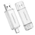 SANKESU 2 Pack 64GB USB Stick 3.0 Flash Drive Type C Cle USB, High Speed USB Drive Photo Stick Memory External Data Storage Clé USB Thumb Drive Compatible with OTG Type C Phone/Tablet/Laptop/PC