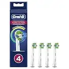 Oral-B Floss Action Electric Toothbrush Head with CleanMaximiser Technology, Angled Bristles for Deeper Plaque Removal, Pack of 4 Toothbrush Heads, White