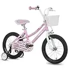 JOYSTAR Nancy 14 Inch Kids Bike for 3 4 5 Years Girls Bike with Training Wheels, Basket and Hand Brake, Toddler Girls Bicycle Pink