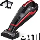 VacLife Handheld Vacuum for Pet Hair - Car Vacuum Cordless Rechargeable, Well-Equipped Hand Held Vacuum with Reusable Filter & LED Light, Powerful Stair Vacuum with Motorized Brush, Red&Black (VL726)