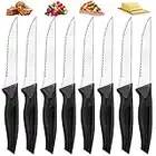 Unokit Coltelli da Bistecca, 8 Pezzi Coltelli Bistecca, Coltelli Da Tavola in Acciaio Inossidabile, Coltello Bistecca seghettato, Coltelli Carne, Steak Knives Set, lavabile in lavastoviglie