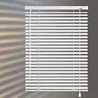 HIDODO Corded Aluminum Mini Blinds Horizontal Window Blinds, Anti-UV Waterproof Light Adjustment Metal Blinds for Windows and Home, 18" W x 64" L, White