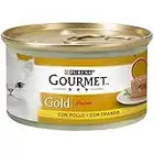 Purina Gourmet Gold Fondant Mousse con Salsa, Comida Húmeda para Gato con Pollo, 24 latas de 85g