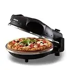 Ariete 917 Pizza in 4 Minutes Multi-use Pizza Oven 1200W Non-Stick Fireclay Stone Max Temperature 400°C 5 Cooking Levels, Includes 2 wooden pallets - Black