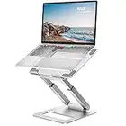 tounee Laptop Ständer Höhenverstellbar, Ergonomischer Computer Ständer, Adjustable Laptop Stand, Notebook Halterung Schreibtisch, Standing Desk Converter mit Laptops 10–17" Silber