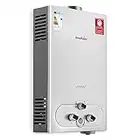 20LPM Chauffe-eau Gaz, 40KW Chauffe-eau Instantané GPL avec Pression d'Eau Requise Très Faible de 0,1 Bar pour la Douche et à la Demande, Fonctionne au Butane et Propane