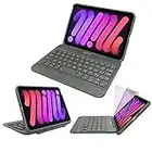 Arteck Étui avec clavier Bluetooth pour iPad mini 6 (8,3") avec protection complète antichoc pour Apple iPad mini 6 (2021) avec rotation à 130 degrés