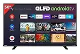 Toshiba 50QA4C63DG 50 Zoll QLED Fernseher/Android TV (4K Ultra HD, HDR Dolby Vision, Smart TV, Triple-Tuner, Bluetooth, PVR-Ready, Sound by Onkyo), Schwarz