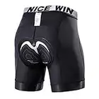 NICEWIN Radunterhose Herren mit Sitzpolster Radlerhose Unterwäsche 4D Gepolsterte Fahrradhose Kurz Atmungsaktive schnelltrocknende stoßfeste Herren Fahrrad Unterhose, S, Schwarz