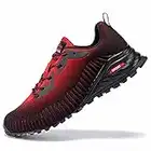 Kricely Men's Trail Running Shoes Fashion Hiking Sneakers for Men Camo Tennis Cross Training Shoe Mens Casual Outdoor Walking Footwear （Red 15）