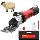 Towiac Sheep Shears,550W Professional Electric Sheep Clipper,Farm Livestock Clippers Kit for Thick Coat Animals, 6 Speeds Heavy Duty Dog Shears for Thick Fur
