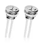 TSHAOUN 2 Pcs 38Mm Toilettes Double Chasse Tête Ronde Bouton Poussoir Galvanoplastie Réservoir d'eau Valve Accessoire, Accessoire de Toilette pour Salle de Douche Toilettes Salle de Bains (38mm)