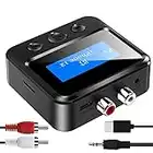 Bluetooth Transmitter Receiver - Bluetooth 5.0 Transmitter for TV, Wireless Audio Adapter RCA 3.5mm AUX with Display for Home Stereo/Headphones/Speakers/Home Theater/TV/PC/Car, with TF Card Output