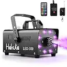 Fog Machine, HAKUTA Automatic Spray Smoke Machine with 8 LED Lights and 13 Colorful LED Lighting Effects,500W and 2000CFM Fog LED Fog Machine,Perfect for Wedding,Christmas,Halloween and DJ Performance