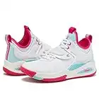 AND1 Gamma 4.0 SS Kids Basketball Shoes, Low Top Cool Court Sneakers for Kids - White/Dark Pink, 2 Little Kid