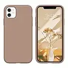 GUAGUA Case for iPhone 11, iPhone 11 Cover Liquid Silicone Soft Gel Rubber Slim Thin Microfiber Lining Cushion Texture Cover Shockproof Protective Anti-Scratch Case for iPhone 11 6.1 Inch Chocolate