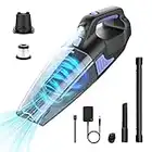 ALACRIS Handheld Vacuum Cleaner, 16000PA Strong Suction Car Vacuum Cleaner Cordless Rechargeable (2500mAh*4) Up to 40min Runtime, Portable Wireless Hand Held Vacuuming for Car, Home, Pet’s Hair