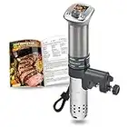 KitchenBoss Sous Vide Cooker Ultra-Quiet Immersion-Circulator: Color LCD Recipes |G320 Pro Silver Machine Brushless DC Motor|1100 Watts |IPX7 Waterproof