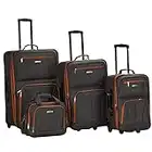 Rockland Journey Softside Upright Luggage Set, Expandable, Charcoal, 4-Piece (14/19/24/28)