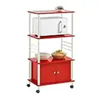 SoBuy Meuble de Rangement Cuisine Roulant Chariot de Cuisine de Service Micro-Ondes Desserte Micro-Onde à roulettes en Bois 60x40x114 cm, FRG12-R