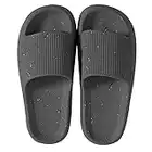 House Slipper For Man Women Pillow Slides  Non-Slip Lightweight Open-toe Shower Shoes Quick Drying  Extra Thick Sandals (Black, numeric_6_point_5)