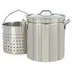 Bayou Classic 1160 62-Quart All Purpose Stainless Steel Stockpot with Steam and Boil Basket